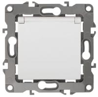 Механизм розетки 1-м СП Эра12 12-2103-01 16А IP20 16AX 250В 2P+E Schuko защ. шторки с крышкой бел. Эра Б0014693