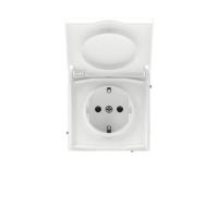 Розетка силовая KANT IP44 2P+E защ. шторки с крышкой бел. магнолия DKC 7000013