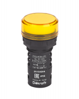 Лампа коммутационная ADDS ЛК-22 d22 220В AC IP55 LED желт. DEKraft 25159DEK