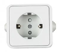 Розетка 1-м AQUA 3113 защ. шторки с заземл. п/герм. бел. ASD / IN HOME 4690612003450