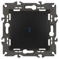 Выключатель 1-кл. СП Elegance 14-1102-05 10А IP20 250В 10AX с подсветкой механизм антрацит Эра Б0034219