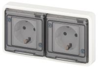 Розетка Эксперт 11-2523-01 2х2P+E гориз. IP55 16А-250В СУ бел. Эра Б0063276
