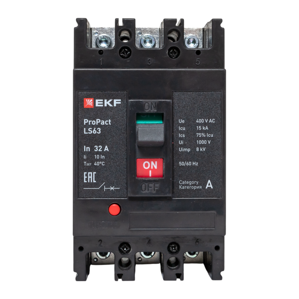Выключатель автоматический 3п 32А 15кА LS63 ProPact EKF mccb-63-15-3-32-ls