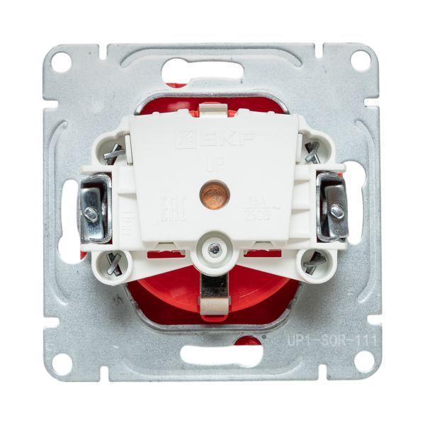Розетка СП Эпика 16А с заземл. защ. шторки механизм красн. EKF UP1-SOR-111