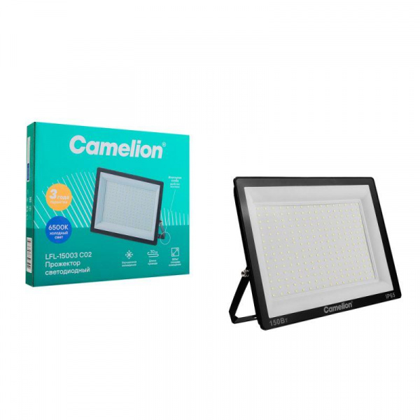 Прожектор LFL-15003 C02 (LED SMD 150Вт 15000лм 230В 6500К 300х252х34) черн. Camelion 16329