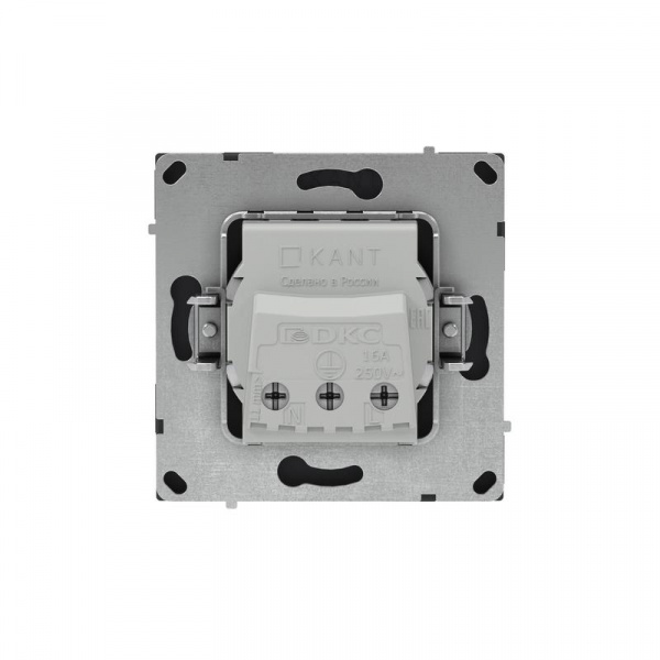 Розетка силовая KANT 2P+E без шторки черн. уголь DKC 7012033