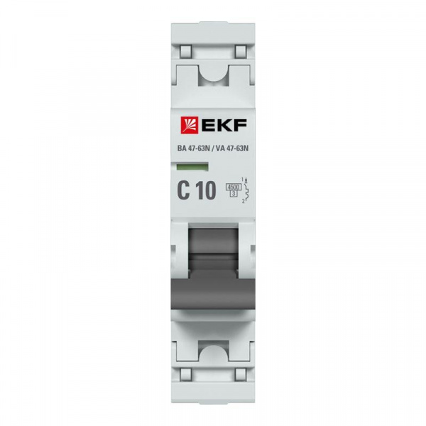 Выключатель автоматический модульный 1п 10А C 4.5кА ВА 47-63N PROxima EKF M634110C