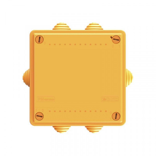Коробка ответвительная FS 100х100х50мм 5р 450В 20А 10кв.мм с каб. вводами и клеммн. IP55 пластик. DKC FSB11510