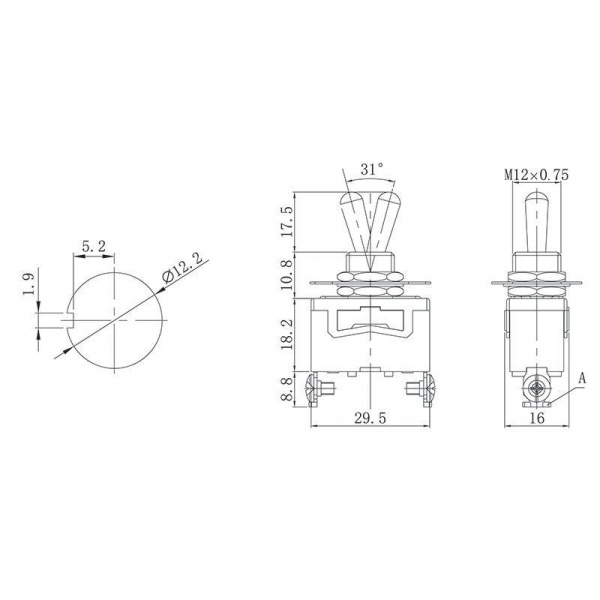 Тумблер 250В 15А (2c) ON-OFF 1п (KN-101) (инд. упак.) Rexant 36-4110-1
