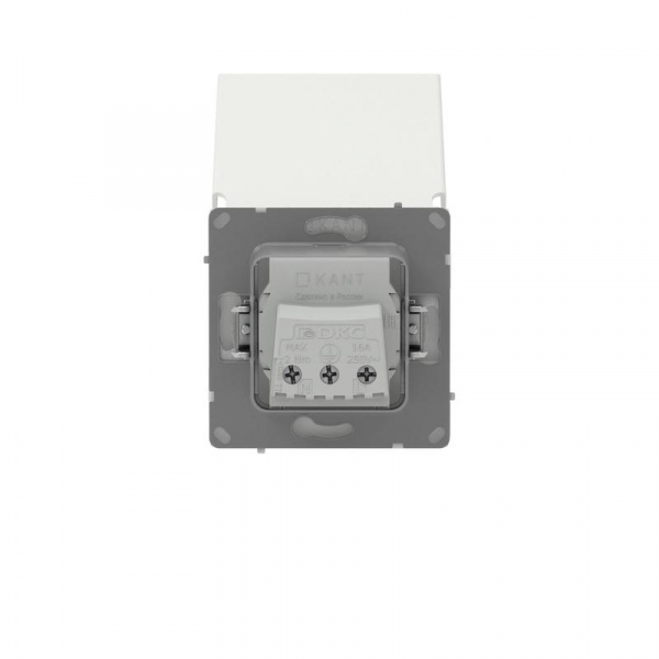 Розетка силовая KANT IP44 2P+E защ. шторки с крышкой бел. песок DKC 7010013