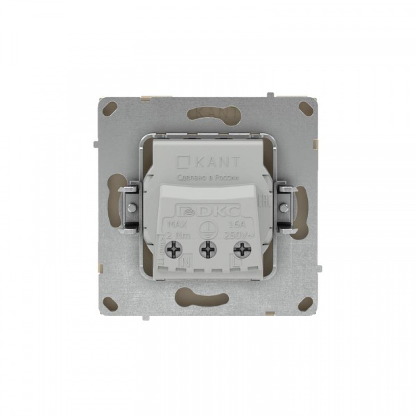 Розетка силовая KANT 2P+E защ. шторки ванильн. марципан DKC 7015003